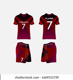 Soccer Jersey and Football Kit Presentation Mockup Template, Front and Back View Including Sportswear Uniform, Shorts and Socks and it is Fully Customization Isolated on White Background.