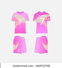 Soccer Jersey and Football Kit Presentation Mockup Template, Front and Back View Including Sportswear Uniform, Shorts and Socks and it is Fully Customization Isolated on White Background.