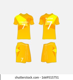 Soccer Jersey and Football Kit Presentation Mockup Template, Front and Back View Including Sportswear Uniform, Shorts and Socks and it is Fully Customization Isolated on White Background.