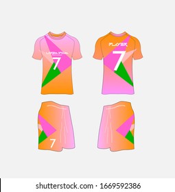 Soccer Jersey and Football Kit Presentation Mockup Template, Front and Back View Including Sportswear Uniform, Shorts and Socks and it is Fully Customization Isolated on White Background.
