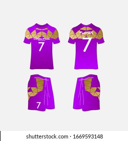 Soccer Jersey and Football Kit Presentation Mockup Template, Front and Back View Including Sportswear Uniform, Shorts and Socks and it is Fully Customization Isolated on White Background.