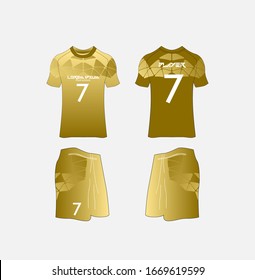 Soccer Jersey and Football Kit Presentation Mockup Template, Front and Back View Including Sportswear Uniform, Shorts and Socks and it is Fully Customization Isolated on White Background.