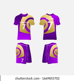 Soccer Jersey and Football Kit Presentation Mockup Template, Front and Back View Including Sportswear Uniform, Shorts and Socks and it is Fully Customization Isolated on White Background.