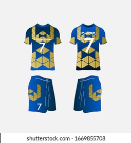 Soccer Jersey and Football Kit Presentation Mockup Template, Front and Back View Including Sportswear Uniform, Shorts and Socks and it is Fully Customization Isolated on White Background.