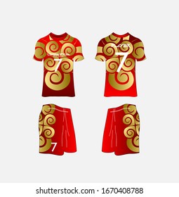 Soccer Jersey and Football Kit Presentation Mockup Template, Front and Back View Including Sportswear Uniform, Shorts and Socks and it is Fully Customization Isolated on White Background.
