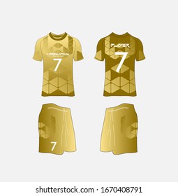 Soccer Jersey and Football Kit Presentation Mockup Template, Front and Back View Including Sportswear Uniform, Shorts and Socks and it is Fully Customization Isolated on White Background.
