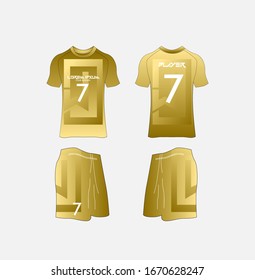 Soccer Jersey and Football Kit Presentation Mockup Template, Front and Back View Including Sportswear Uniform, Shorts and Socks and it is Fully Customization Isolated on White Background.