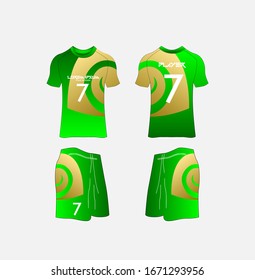 Soccer Jersey and Football Kit Presentation Mockup Template, Front and Back View Including Sportswear Uniform, Shorts and Socks and it is Fully Customization Isolated on White Background.