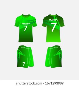 Soccer Jersey and Football Kit Presentation Mockup Template, Front and Back View Including Sportswear Uniform, Shorts and Socks and it is Fully Customization Isolated on White Background.