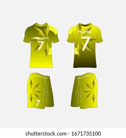 Soccer Jersey and Football Kit Presentation Mockup Template, Front and Back View Including Sportswear Uniform, Shorts and Socks and it is Fully Customization Isolated on White Background.