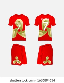 Soccer Jersey and Football Kit Presentation Mockup Template, Front and Back View Including Sportswear Uniform, Shorts and Socks and it is Fully Customization Isolated on White Background
