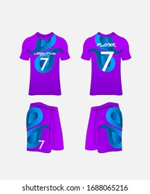 Soccer Jersey and Football Kit Presentation Mockup Template, Front and Back View Including Sportswear Uniform, Shorts and Socks and it is Fully Customization Isolated on White Background