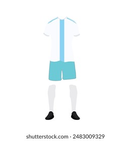 Soccer Jersey and Football Kit Presentation Mockup Template, Front and Back View Including Sportswear Uniform, Shorts and Socks,