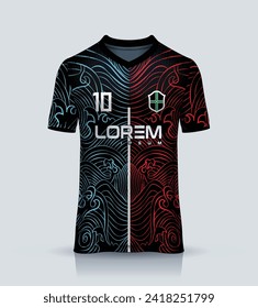 soccer jersey or football jersey template design for sportswear. football t-shirt mockup
