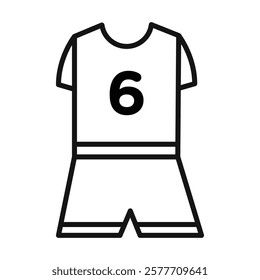 Soccer jersey icon Flat simple outline