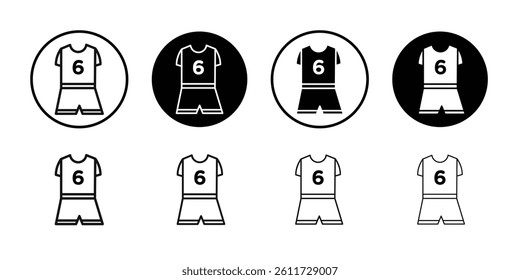 Soccer jersey icon Flat simple outline set