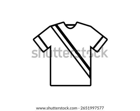 Soccer jersey icon isolated on white background.