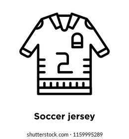 Soccer jersey icon vector isolated on white background, Soccer jersey transparent sign , line or linear sign, element design in outline style