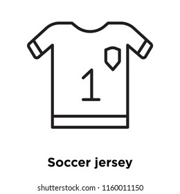Soccer jersey icon vector isolated on white background, Soccer jersey transparent sign , sign and symbols in thin linear outline style