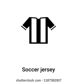 Soccer jersey icon vector isolated on white background, logo concept of Soccer jersey sign on transparent background, filled black symbol