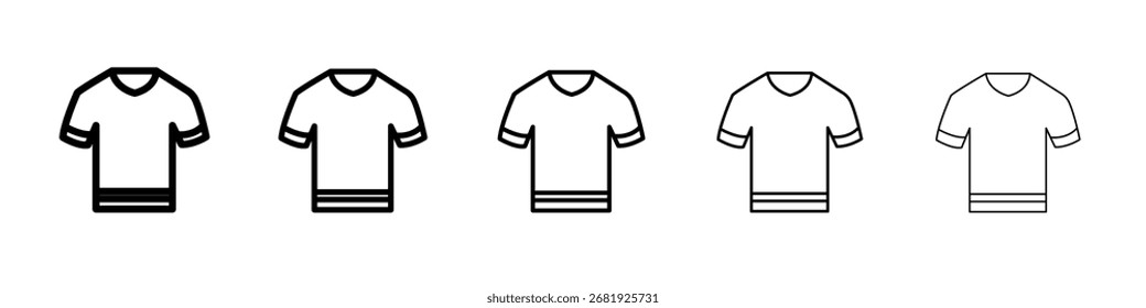 Ícone de camisa de futebol vetor esboço conjunto sinal de ilustração