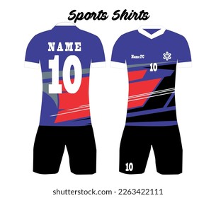 Soccer jersey icon vector, red blue, for free design