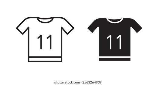 Soccer jersey icons in flat and line style set.