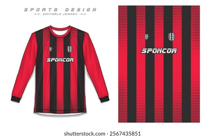 Soccer Jersey, Long Sleeve Jersey, Sports Apparel Vectors Professional Jersey Design Templates