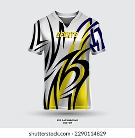 Soccer jersey mockup design vector. Sports jersey and t-shirt design vector for racing, gaming jersey, football. Uniform front view