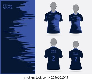 Soccer jersey mockup, For football club, Uniform front and back view, For male and female