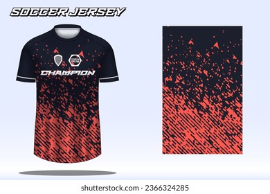 Soccer jersey mockup for football club. Vector sublimation sports apparel design. Uniform front view templates football jersey.