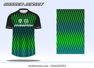 Soccer jersey mockup for football club. Vector sublimation sports apparel design. Uniform front view templates football jersey.