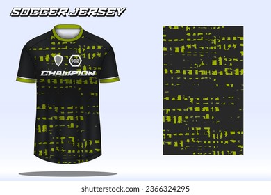 Soccer jersey mockup for football club. Vector sublimation sports apparel design. Uniform front view templates football jersey.