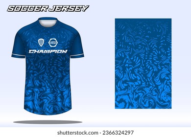 Soccer jersey mockup for football club. Vector sublimation sports apparel design. Uniform front view templates football jersey.