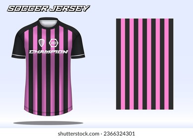 Soccer jersey mockup for football club. Vector sublimation sports apparel design. Uniform front view templates football jersey.
