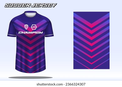 Soccer jersey mockup for football club. Vector sublimation sports apparel design. Uniform front view templates football jersey.