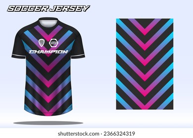 Soccer jersey mockup for football club. Vector sublimation sports apparel design. Uniform front view templates football jersey.