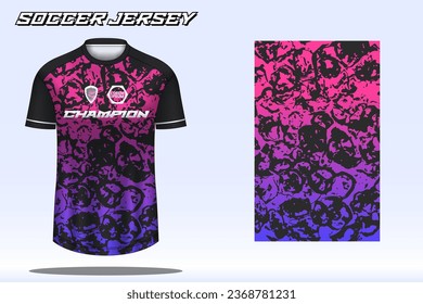 Soccer jersey mockup for football club. Vector sublimation sports apparel design. Uniform front view templates football jersey.