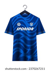 Soccer jersey mockup for football club. Vector sublimation sports apparel design. Uniform front view templates football jersey.