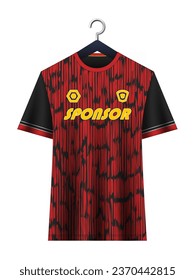 Soccer jersey mockup for football club. Vector sublimation sports apparel design. Uniform front view templates football jersey. Jersey design ideas.