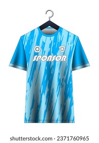 Soccer jersey mockup for football club. Vector sublimation sports apparel design. Uniform front view templates football jersey. Jersey design ideas.