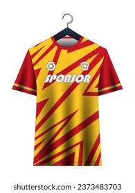 Soccer jersey mockup for football club. Vector sublimation sports apparel design. Uniform front view templates football jersey. Jersey design ideas.