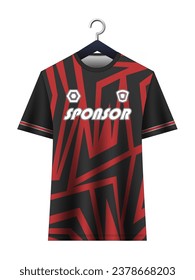 Soccer jersey mockup for football club. Vector sublimation sports apparel design. Uniform front view templates football jersey. Jersey design ideas.