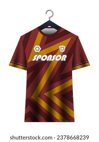 Soccer jersey mockup for football club. Vector sublimation sports apparel design. Uniform front view templates football jersey. Jersey design ideas.