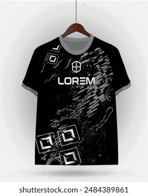Soccer jersey mockup for football club. Vector sublimation sports apparel design. Uniform front view templates football jersey.