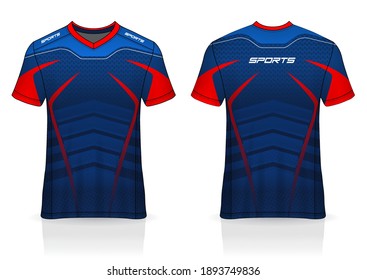 Soccer jersey mockup. t-shirt sport design template, uniform front and back view