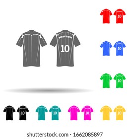 soccer jersey multi color style icon. Simple glyph, flat vector of t-shirt icons for ui and ux, website or mobile application