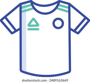 Soccer Jersey outline color vector illustration