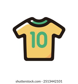 Soccer jersey outline icon for graphic design, apps and websites