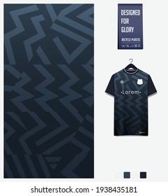 Diseño de patrones de jersey de fútbol. Patrón abstracto sobre el fondo negro para el equipo de fútbol, equipo de fútbol, bicicleta, e-sport, baloncesto, plantilla de maqueta de camisetas. Patrón de tejido. Fondo deportivo. Vector.